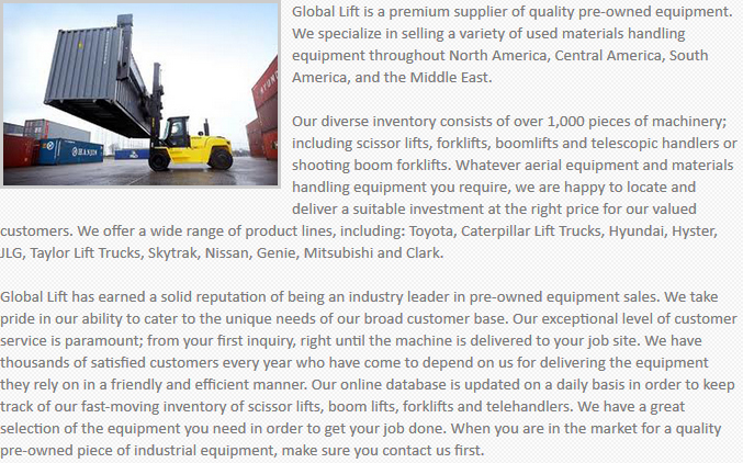 Global Lift Equipment Vancouver